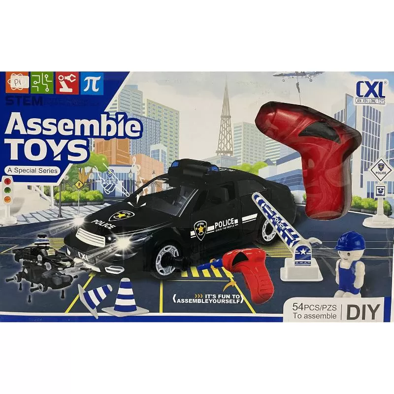 SET CARRO POLICIA DE LLANTAS DESMONTABLES