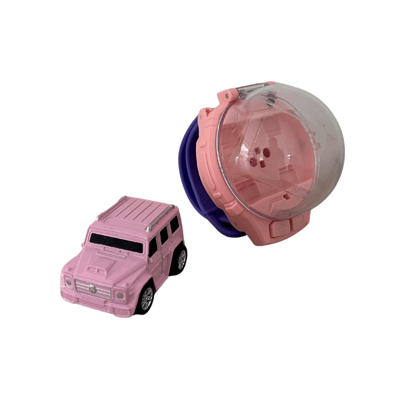 RELOJ CON CARRO ROSADO